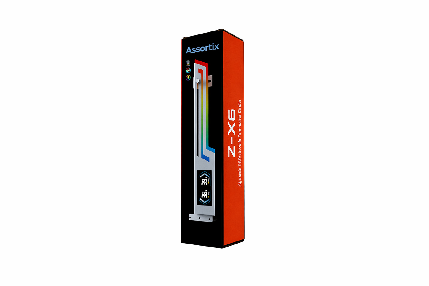 Assortix® Z-X6 Graphics Card Holder - Videokaart Houder - Zwart - Rgb verlichting - Gpu & Cpu Temperatuur Scherm