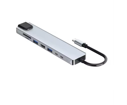 Assortix® ProHub 8 USB-C Hub – 8-in-1 Multiport Adapter – 4K HDMI – Ethernet (RJ45) – 3x USB 3.0 – SD & MicroSD – USB-C Power Delivery – Geschikt voor MacBook & Laptop